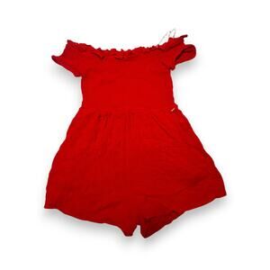 Guess Off-Shoulder Red Romper Size Small